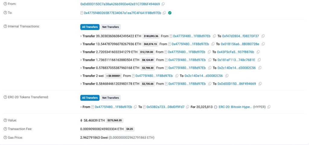 تفاصيل عمليات شراء عملة بيتكوين هايبر (Bitcoin Hyper)