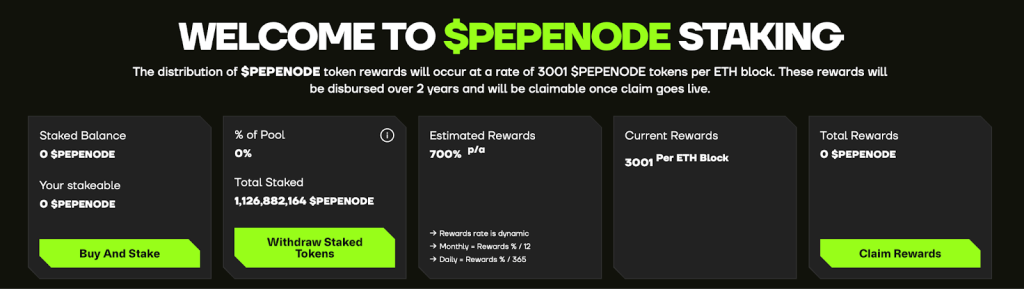 لوحة معلومات الرهن لعملة بيبي نود من موقعها الرسمي