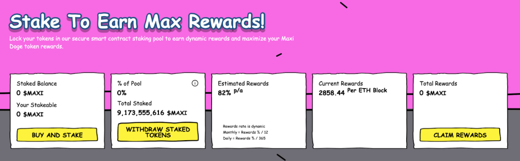 بيانات رهن عمل ماكسي دوج (Maxi Doge)