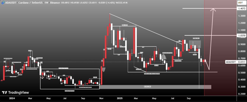 مخطط بياني لحركة سعر عملة كاردانو (Cardano)
