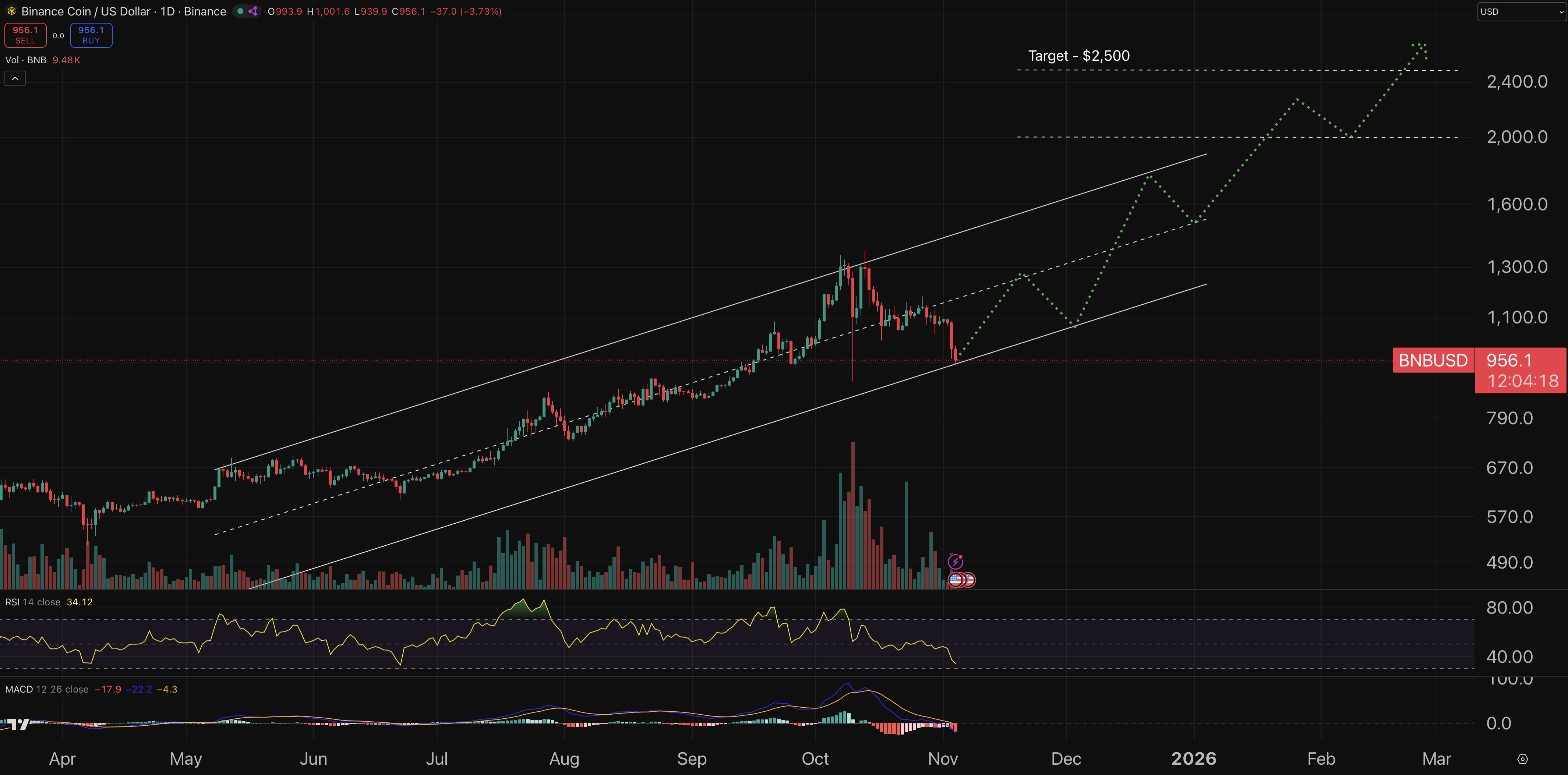BNB Coin fiyat grafiği