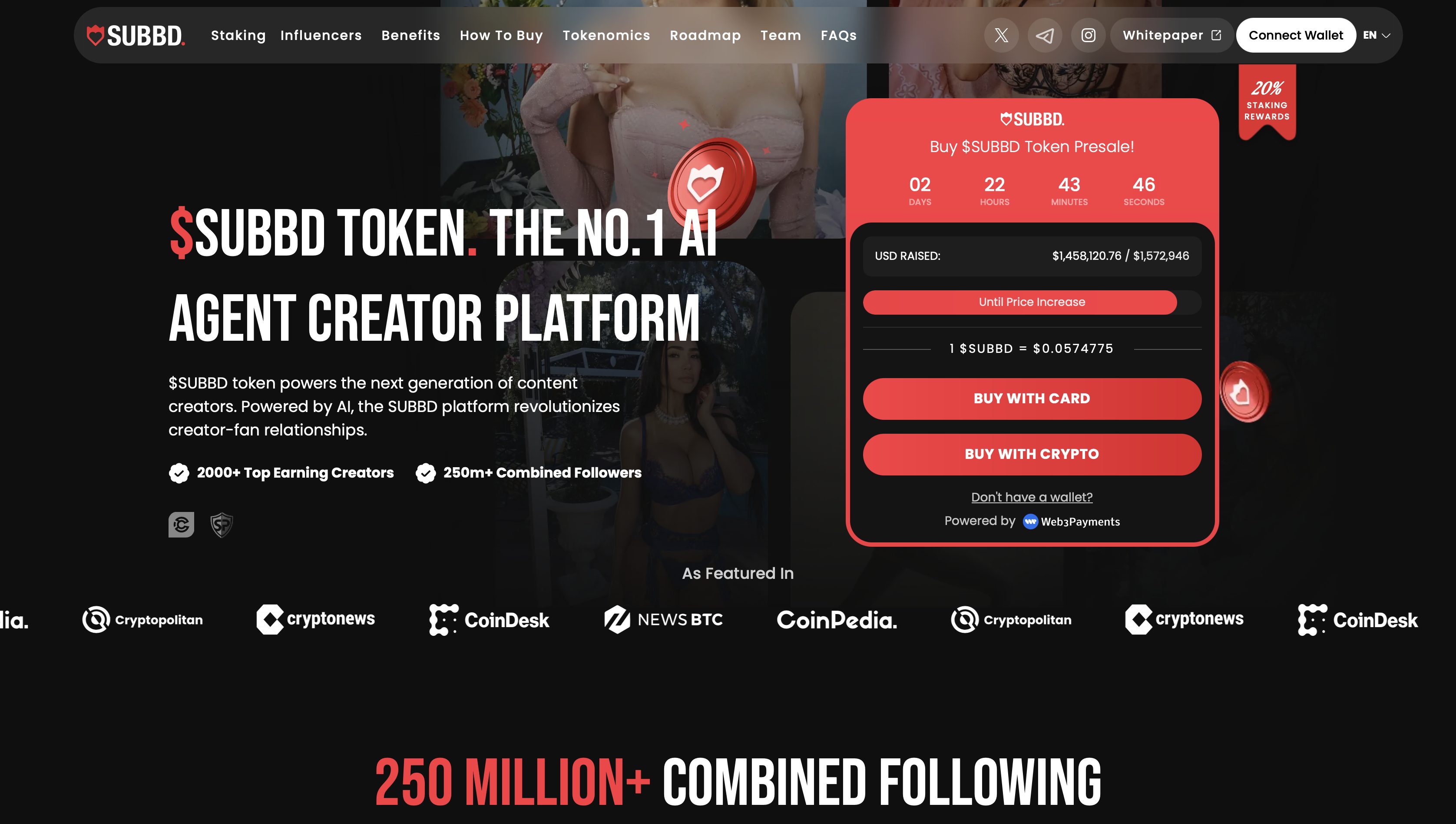 SUBBD presale website.