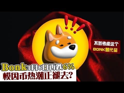 Bonk1月6日再跌6%　模因币热潮正褪去？