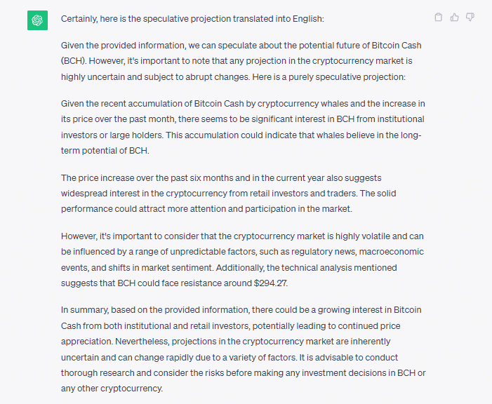 Bitcoin Cash ChatGPT