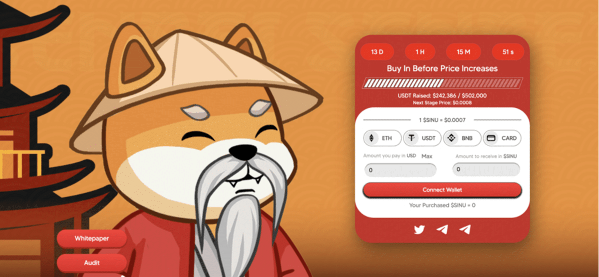 Revisión de preventa Sensei Inu: ¿Cómo comprar $SINU temprano?