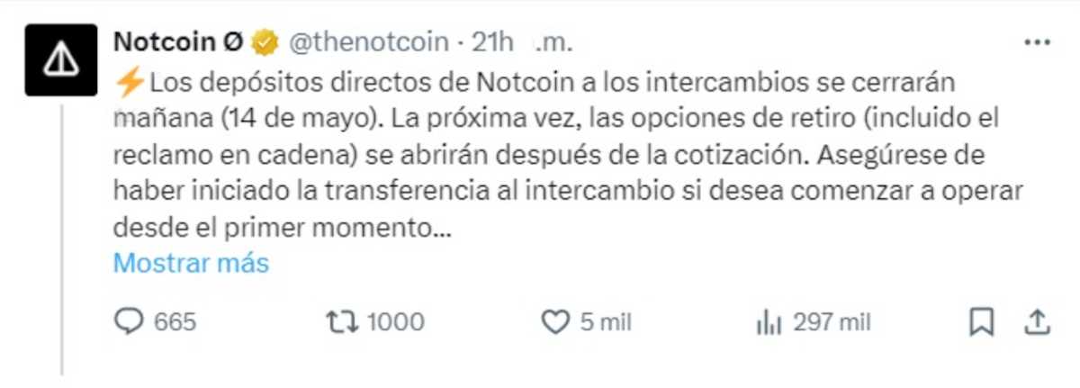 lanzamiento notcoin