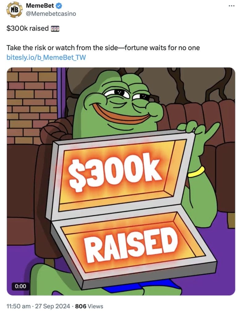 Memebet lleva recaudados más de 300.000 dólares