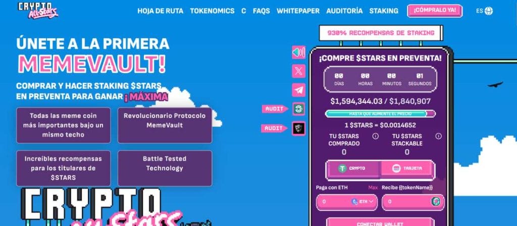 Crypto All-Stars agrega MemeVault para hacer staking con diferentes memecoins