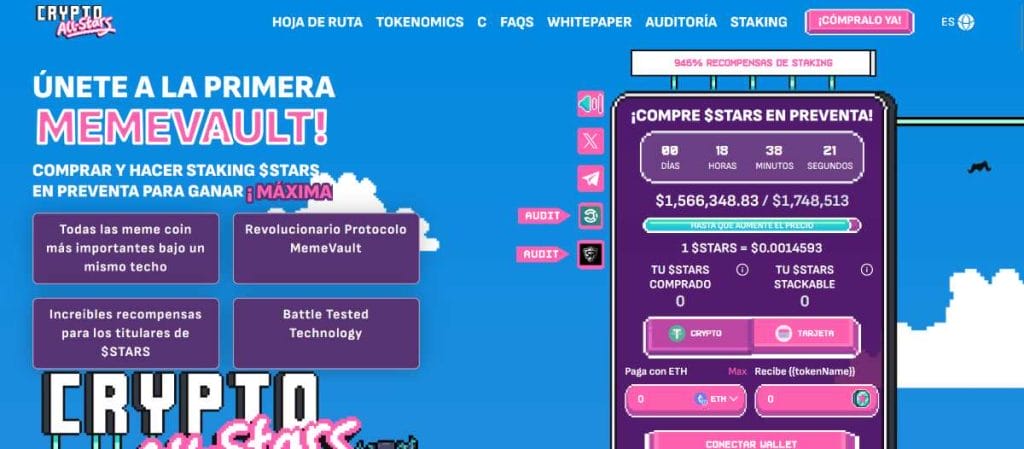 Crypto All-Stars podr&iacute;a disparar su precio gracias a innovaciones como MemeVault