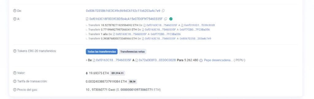 Detalles del hash de transacciones de Ethereum (Txhash) | Etherscan.