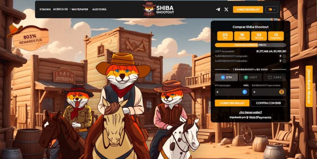 Preventa criptomoneda meme Shiba Shootout 