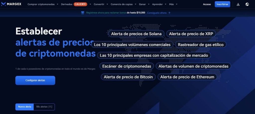 Alertas de precios de Margex ayudan a los traders