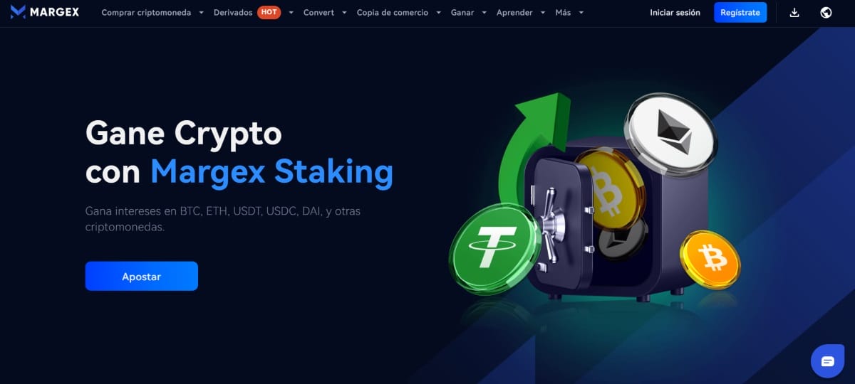 Gana intereses en Margex haciendo staking