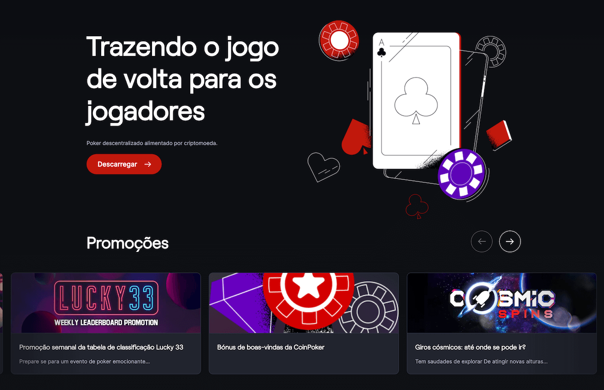 Bônus de Boas-vindas do coinPoker Brasil