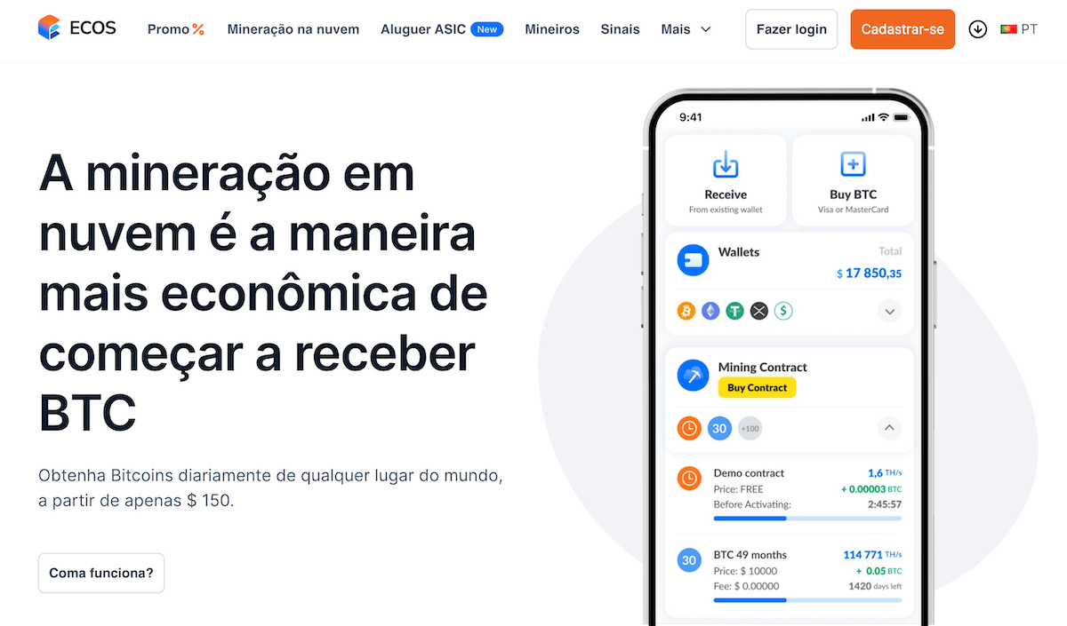 Melhor plataforma de Mineração de Bitcoin com a ECOS