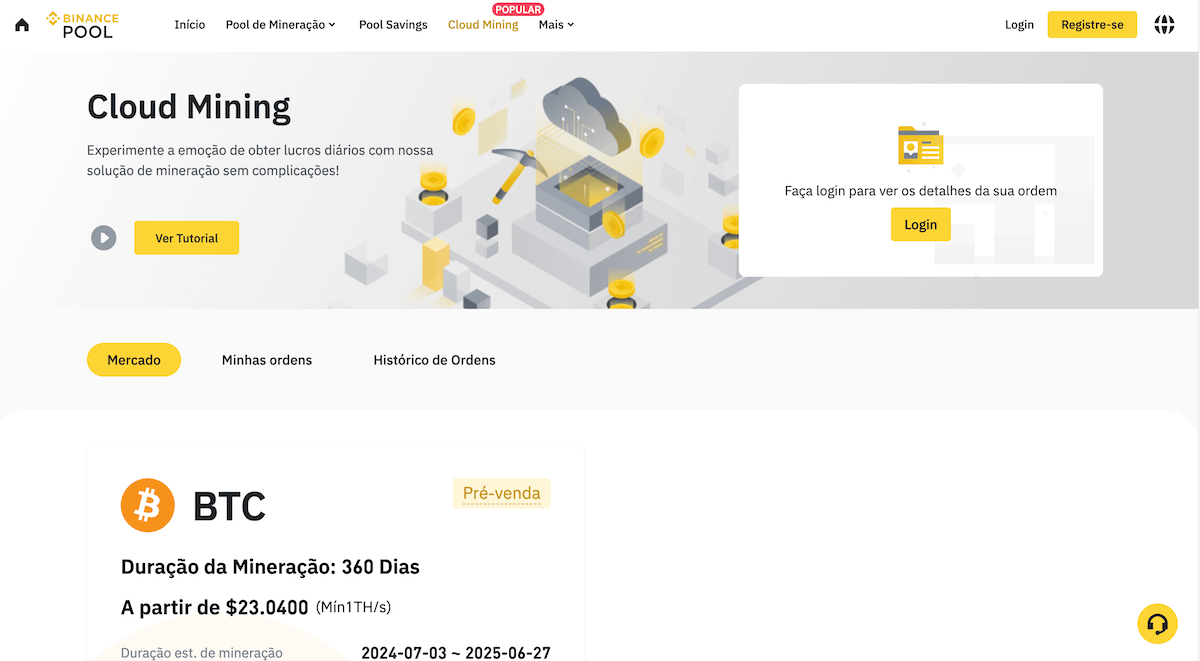 Plataforma para minerar Bitcoin no Brasil - BinancePool