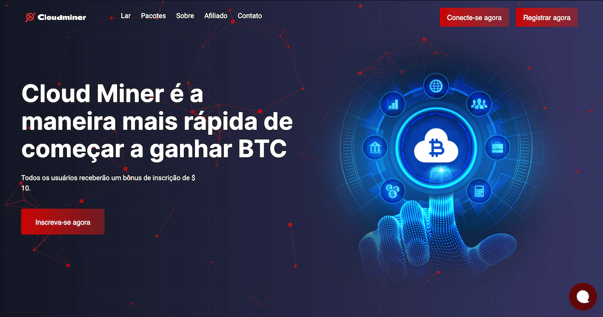 Plataforma de mineração de Bitcoin com cloudminer
