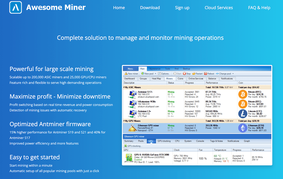 awesome-miner-- melhor aplicação para minerar Bitcoin no Brasil