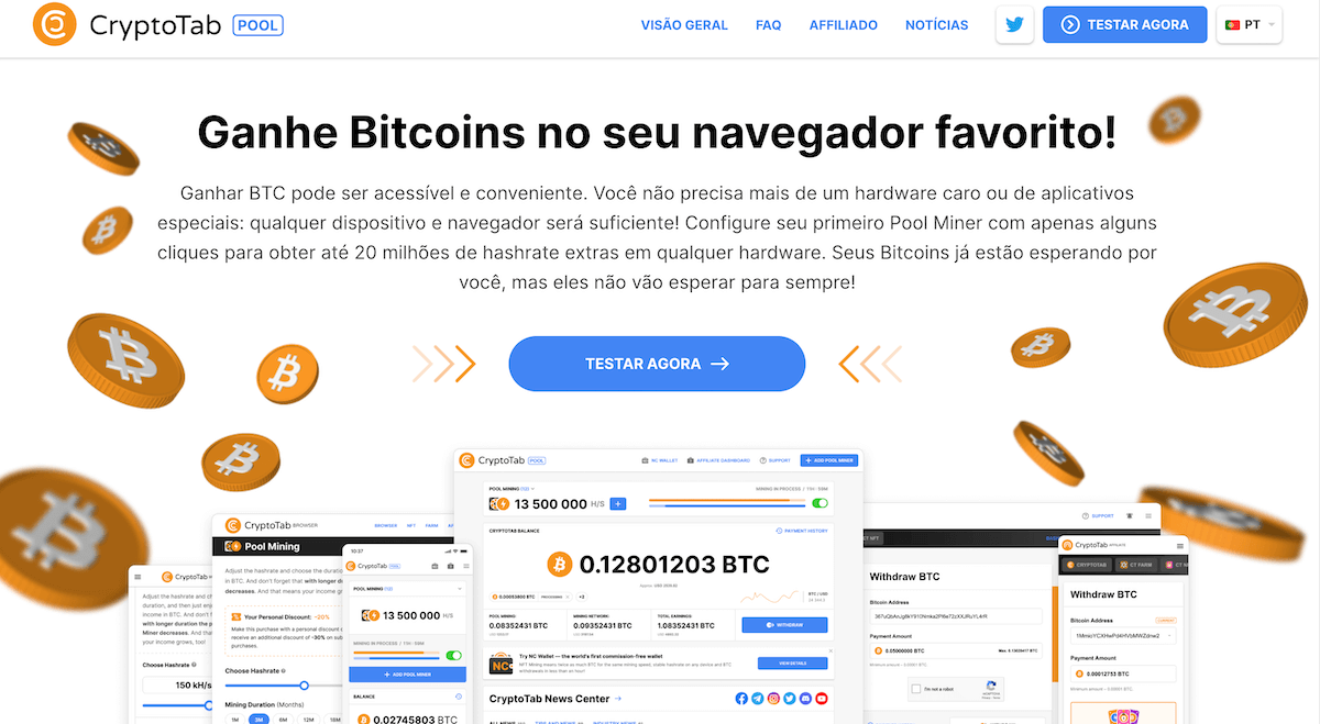 cryptotab-pool- para minerar bitcoin com plataforma de mineração no browser