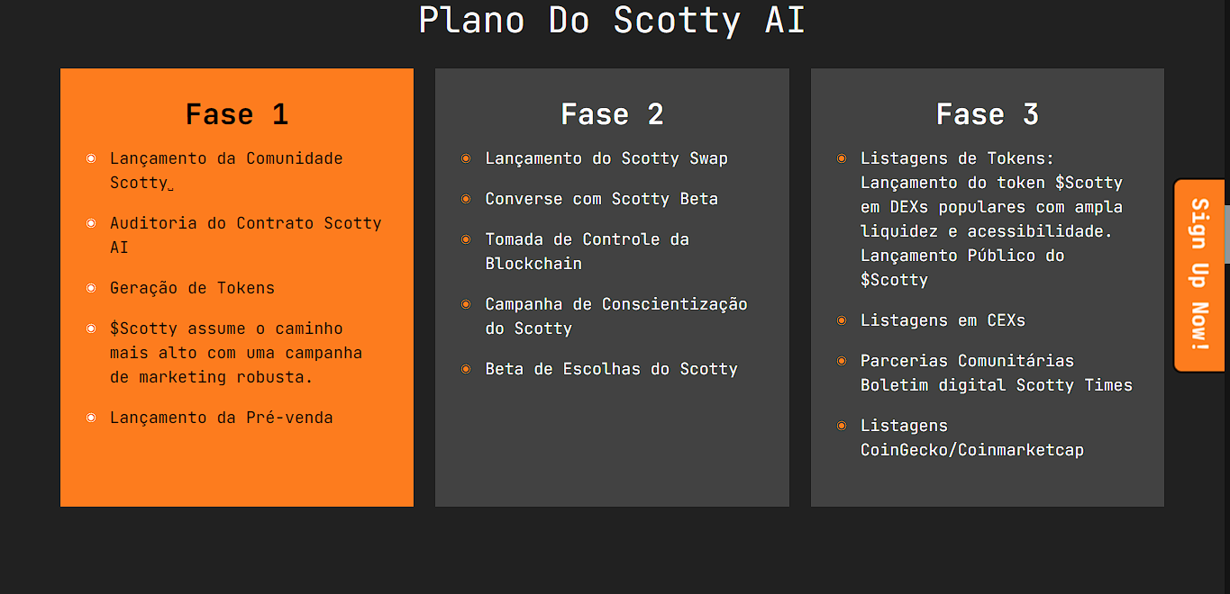 Metas de desenvolvimento do Scotty The Ai