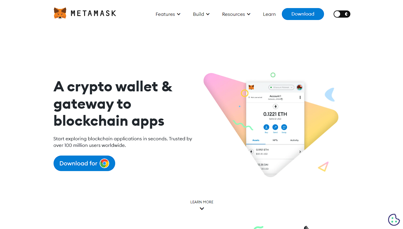 Página oficial carteira MetaMask