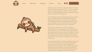 Slothana previsão de preço - página oficial do site