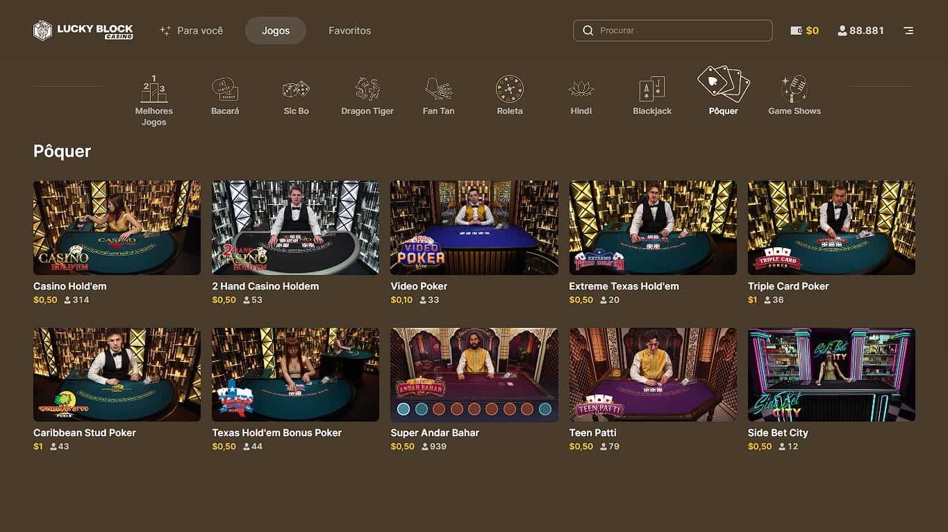 Jogar crypto poker ao vivo