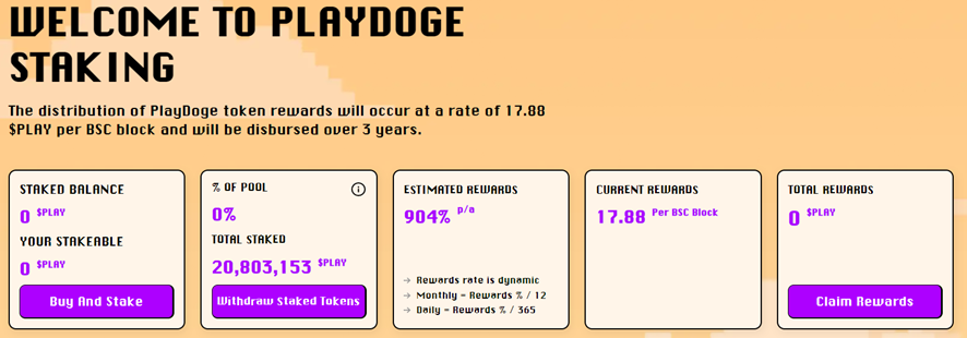 Staking PlayDoge