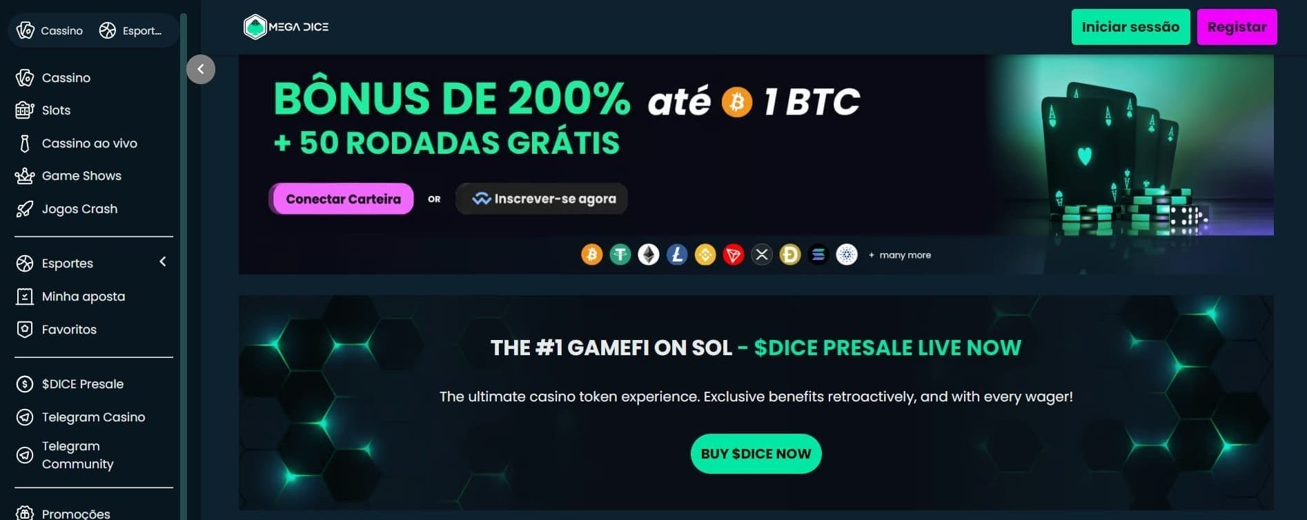 revisão mega dice casino