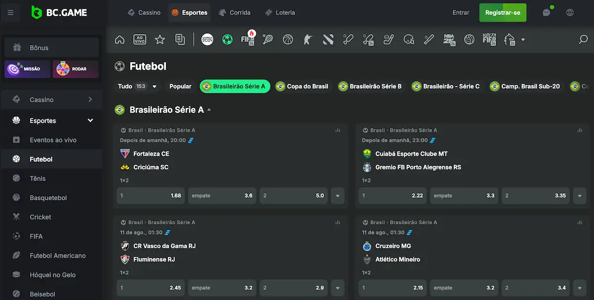 BC.Game é o melhor site para apostas futebol