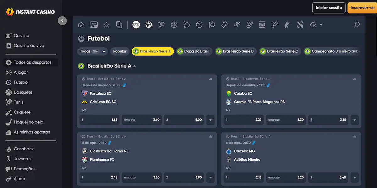 Utilize o Instant Casino para apostar em futebol