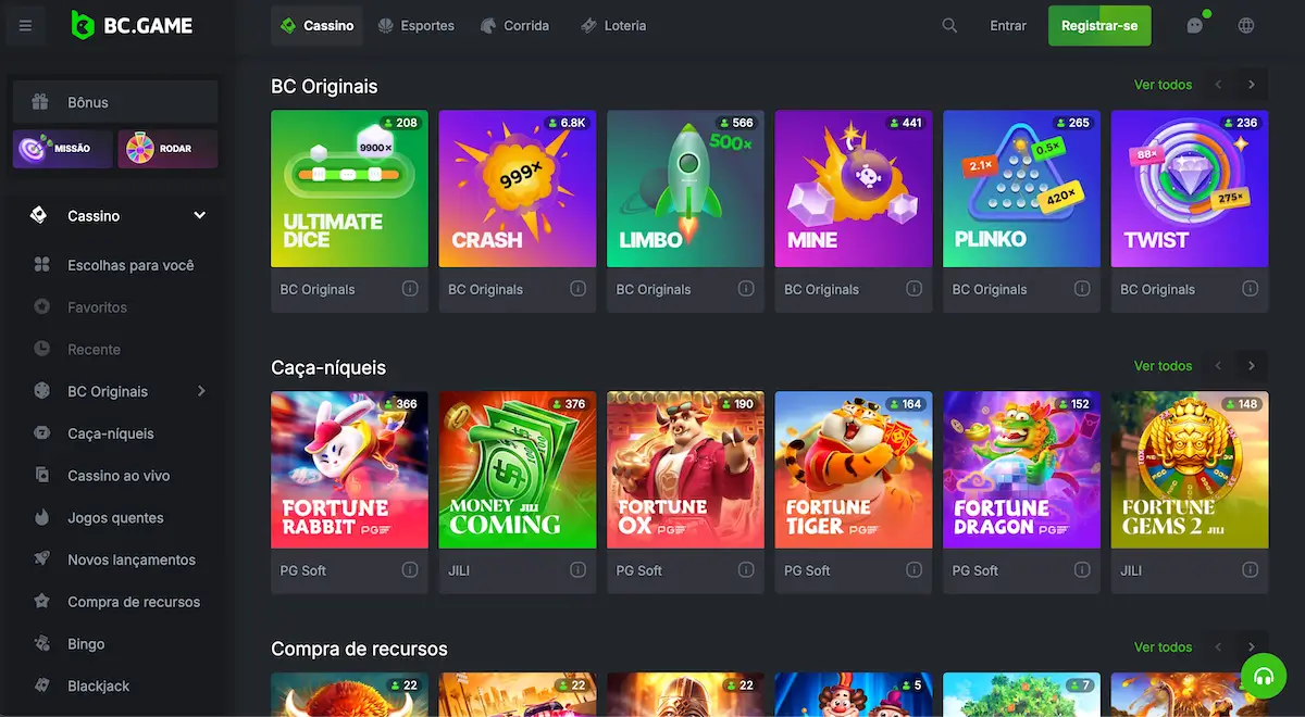 BC.Game é um dos cassinos de criptomoedas mais conhecidos