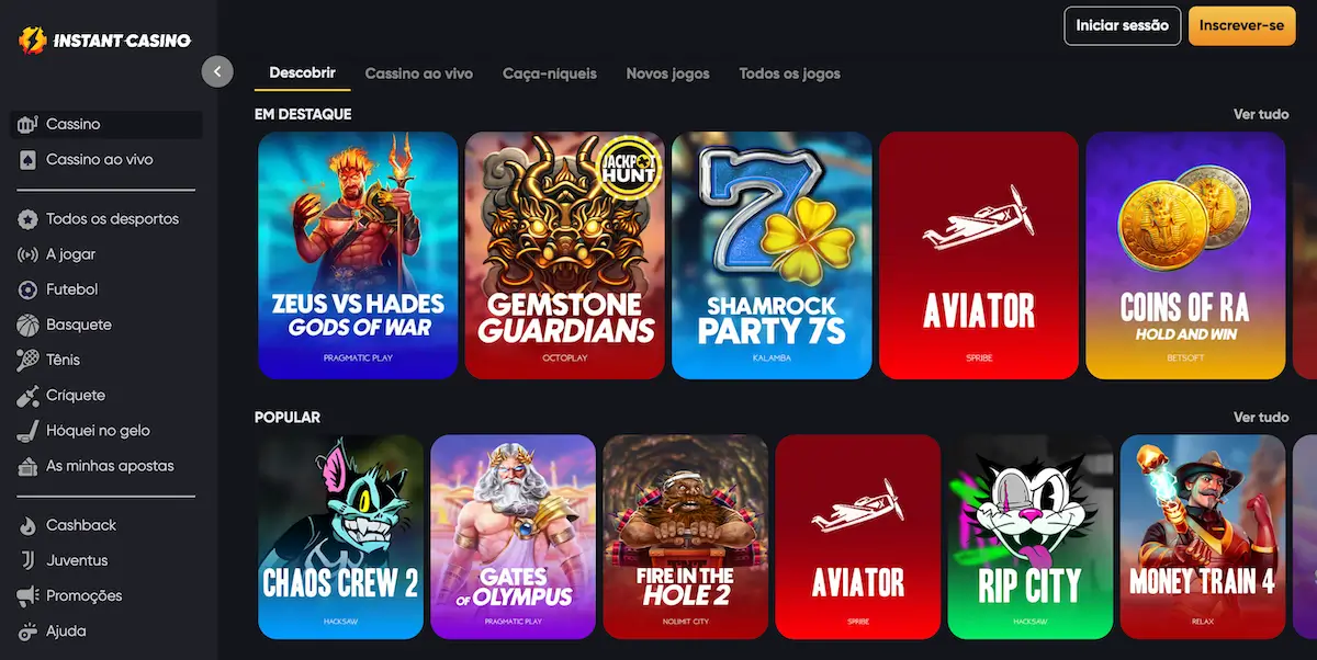 Instant Casino - O casino que aceita criptomoedas ideal para jogar agora