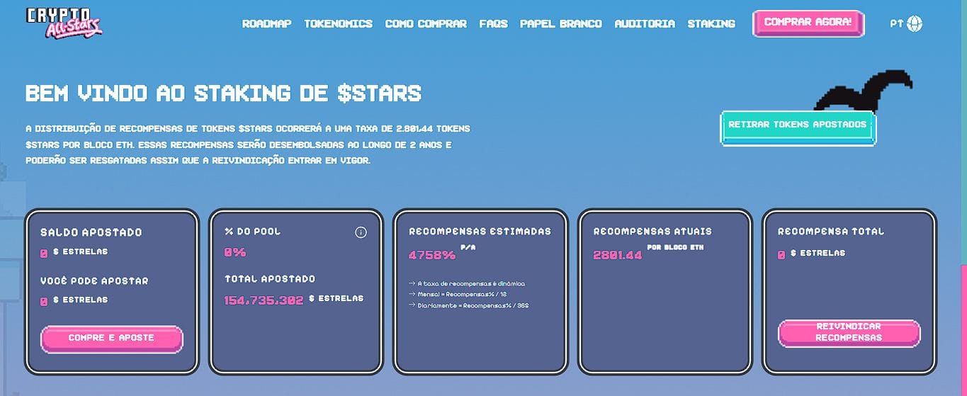 Entenda sobre o Staking de tokens $STARS