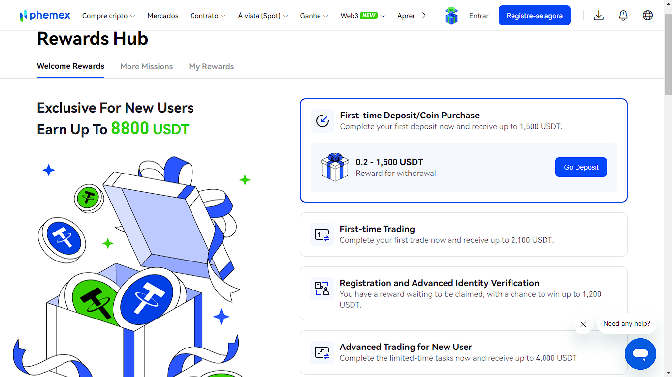 Conheça as recompensas da corretora Phemex