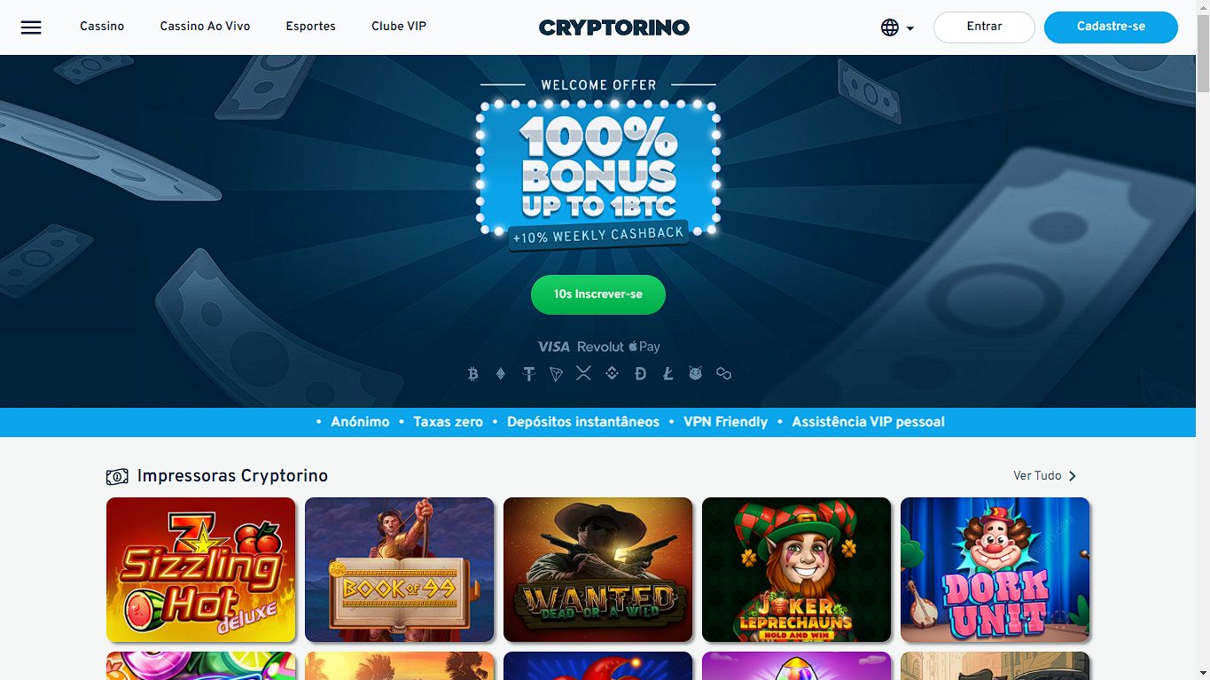 Conheça o Cryptorino: ofertas, jogos e recursos disponíveis