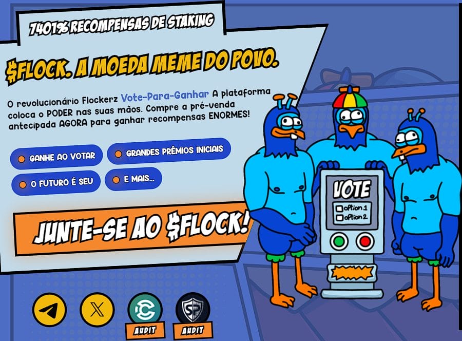 Conheça a nova memecoin com mecanismo Vote-to-Earn e Staking com APY estimado em mais de 7.000%