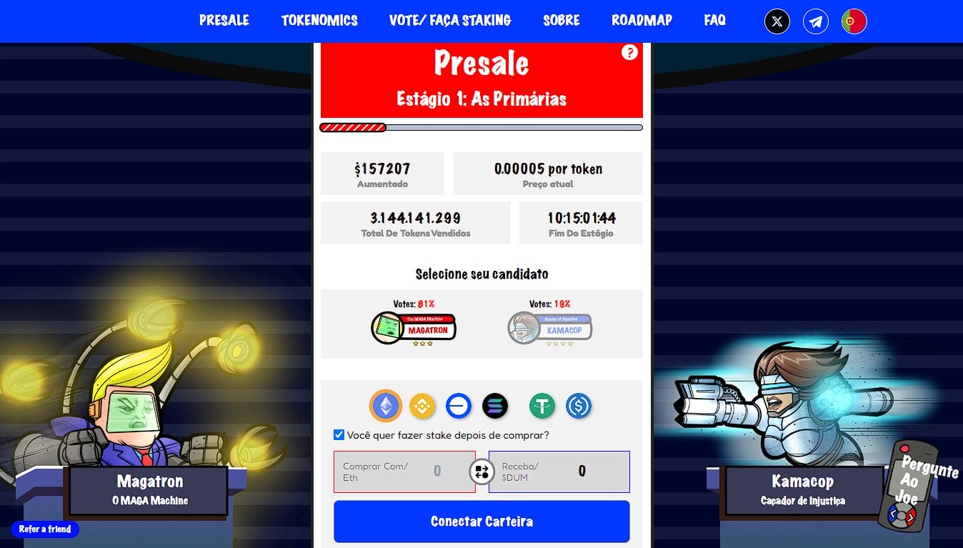 Guia como comprar FreeDum Fighters: conecte sua carteira no site oficial