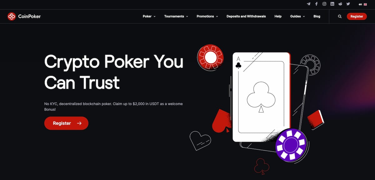 Coinpoker krypto casino nettside