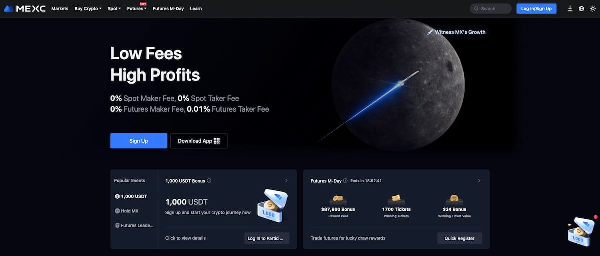 Mexc trading plattform nettside 