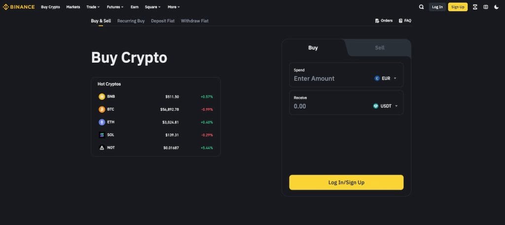 Våre Binance erfaringer av brukervennlighet for kjøp