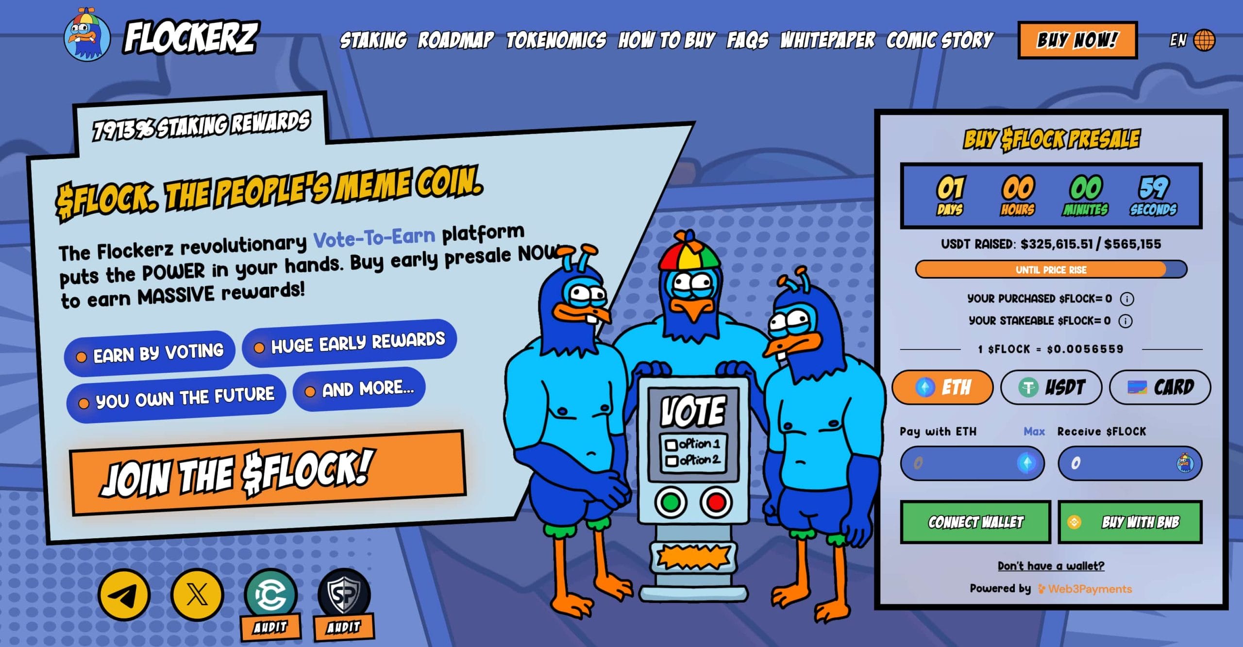 flockerz nettside med presale counter