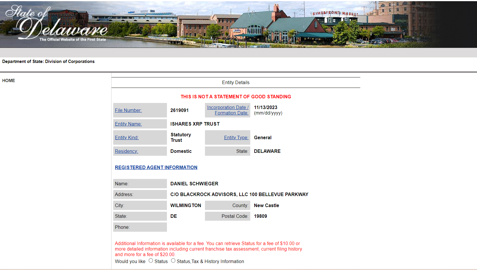 XRP ETF huijaus Delaware