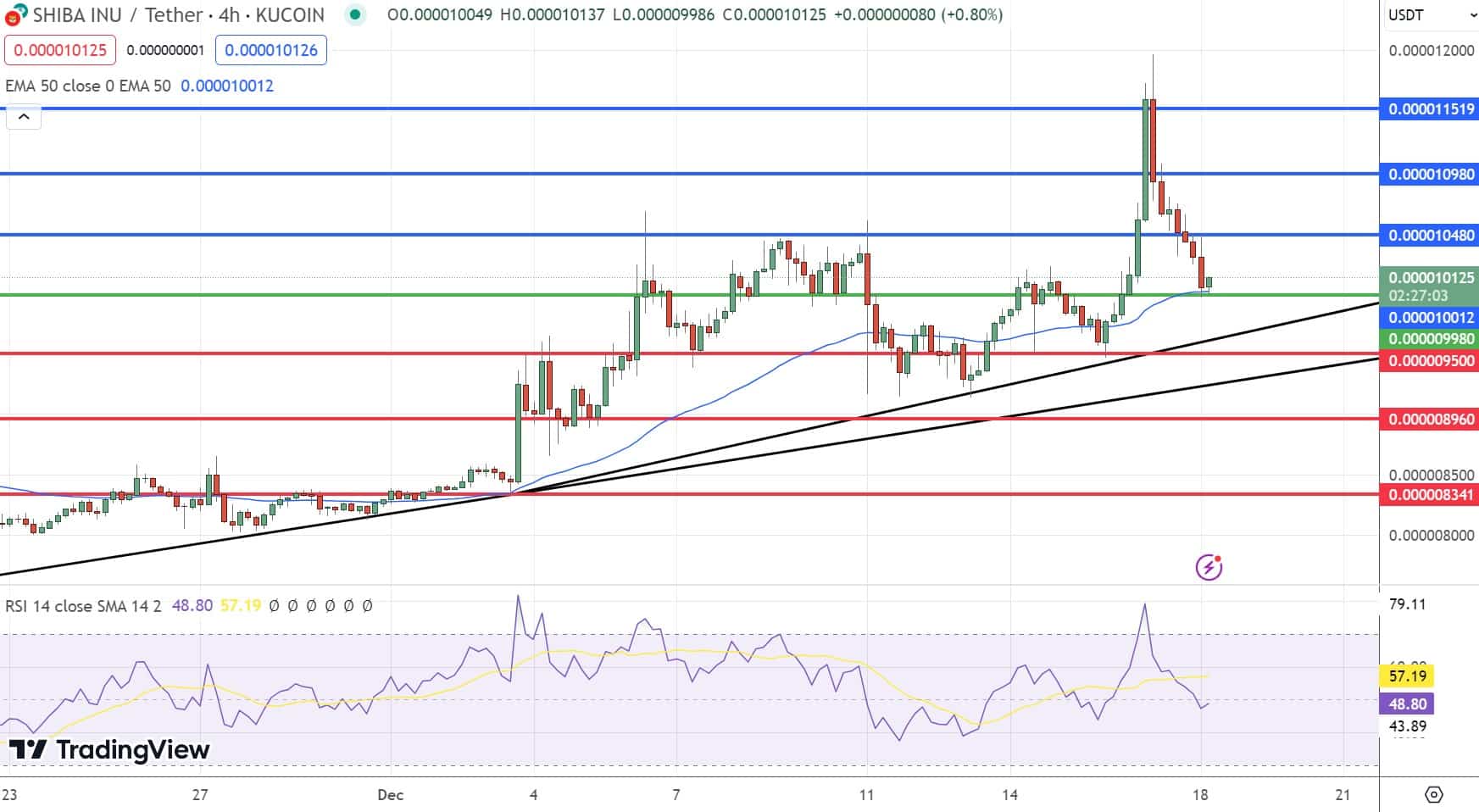 Shiba inu kurssi 181223