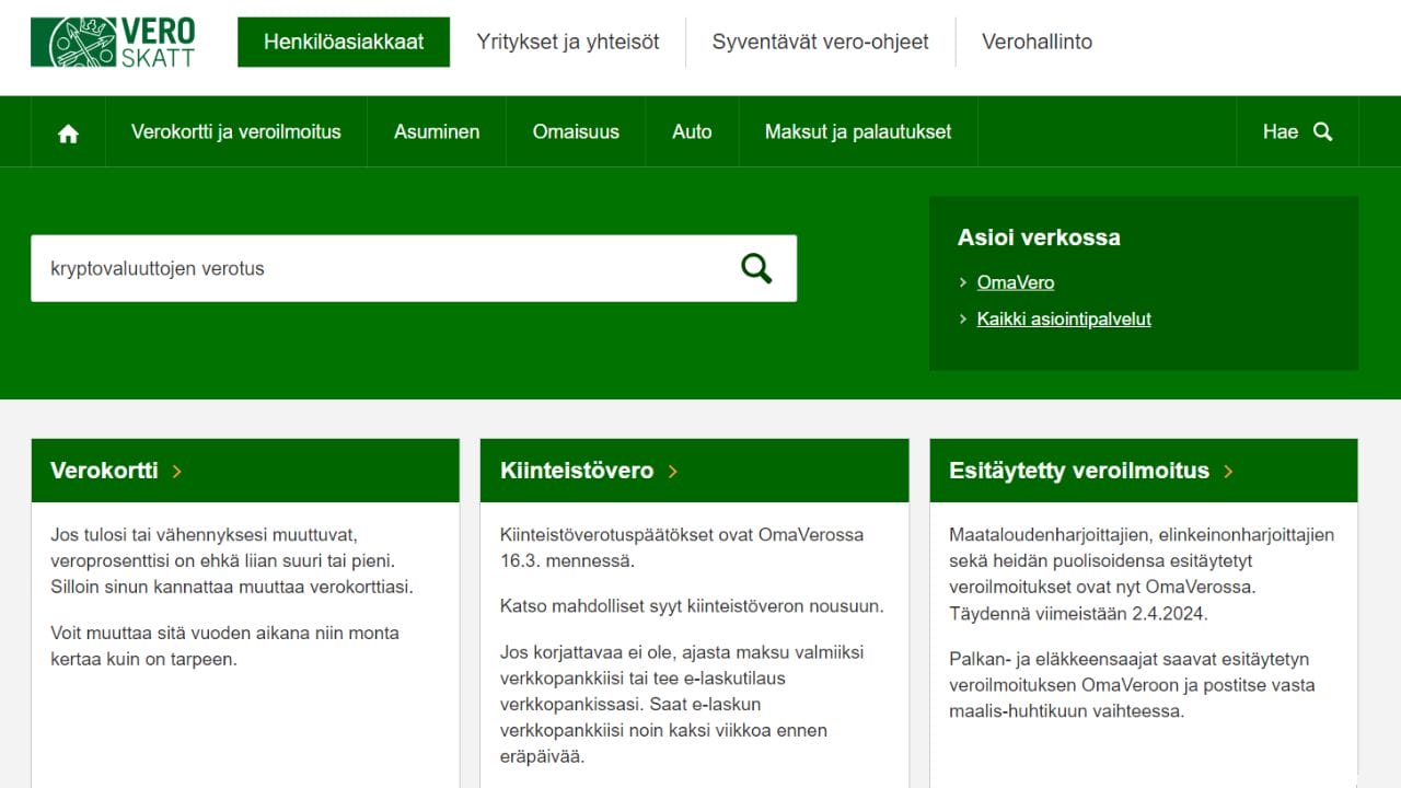 kryptovaluuttojen verotusopas grafiikka