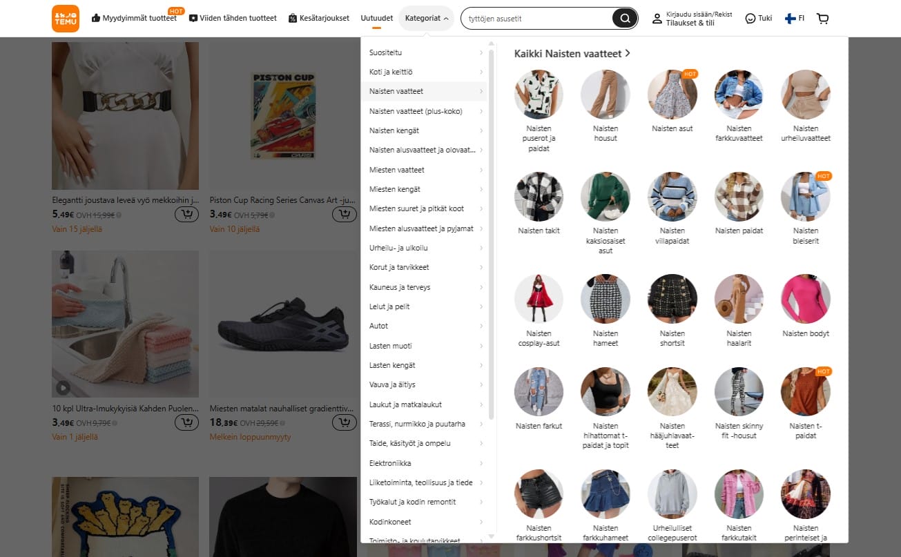 temu finland tuote