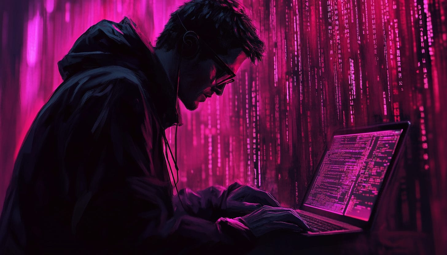 hakkeri tietokoneella grafiikka