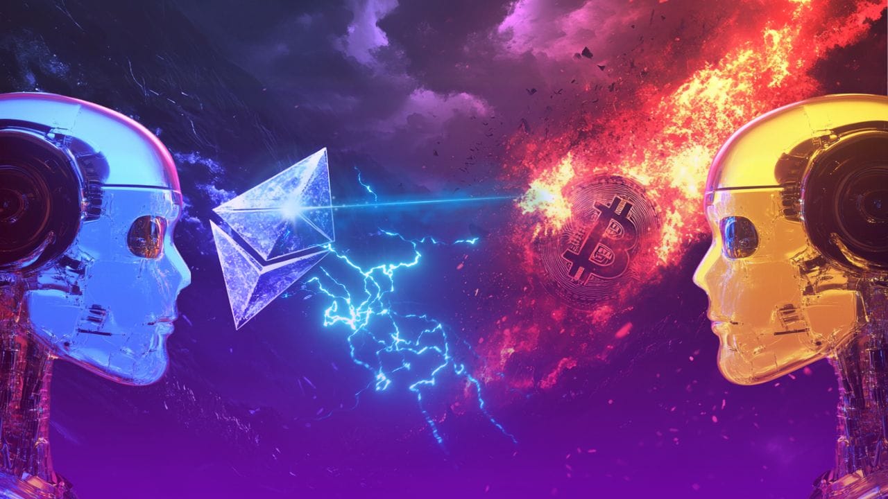 kaksi kryptovaluuttaa taistelemassa keskenään