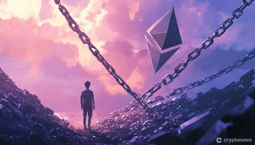 Celo Network sai kehuja. Kuvassa Ethereum logo dystooppisessa maisemassa.