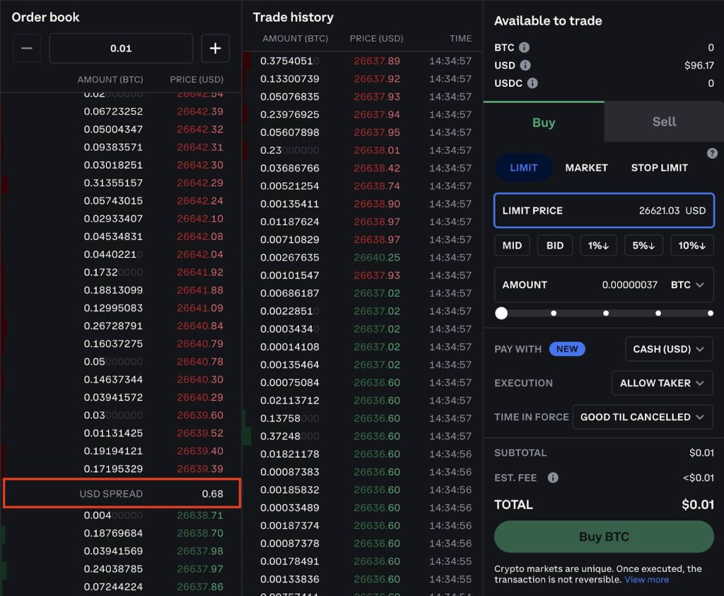 코인베이스 오더북